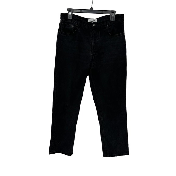Reformation jeans women’s size 29 straight black Seattle wash high rise short - Picture 1 of 12